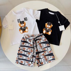 Designer orso bambini ragazzi magliette pantaloncini set bambini bambino set di abbigliamento per ragazze vestiti pantaloni estivi bianchi neri tuta di lusso tuta sportiva per giovani