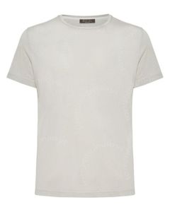 Designer Men T Shirt Loro Piano Mens White Silk and Cotton Soft Jersey T-shirt Short Sleeves Tops Summer Tshirts