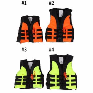 Barn simningsliv Vest Boating Drifting Water-Skiing Safety Life Jacket Badkläder med överlevnadsvissel i 2-12 år barn 240219