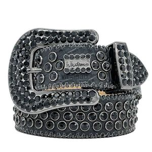 Cinture Uomo Donna Simon Luxury Designer Retro Needle BeltS 20 Color Crystal B i B i 240305