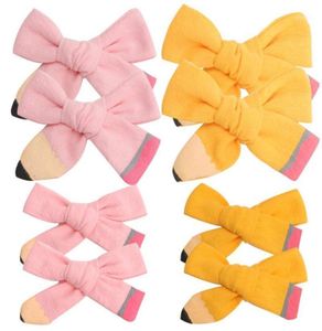 ヘアアクセサリーncmama 20pcslot 3quot4quot bows bows handmade Pencil Bow Cotton Clip for Teenage Girls Student75555494