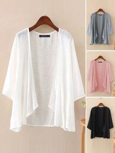 Hemd Mode Solide Strickjacken Frauen Sommer Bluse 2023 ZANZEA Casual Langarm Blusas Weibliche Dünne Tunika Tops Kimono Cape Plus größe