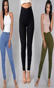 Casual Pencil Pants Candy Colors Skinny Womens Jeans dragkedja tvättade höga midja kvinnors byxor kvinnliga306Z1185457