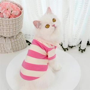 ملابس ألعاب الكلب قميص ملابس صيفية ملابس للكلاب الصغيرة الكبيرة القطط T chihuahua pug assumes sweatshirt مخططة