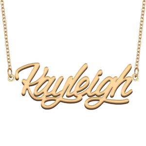 Kayleigh-Namensketten-Anhänger, individuell personalisiert, für Frauen, Mädchen, Kinder, beste Freunde, Mütter, Geschenke, 18 Karat vergoldeter Edelstahl