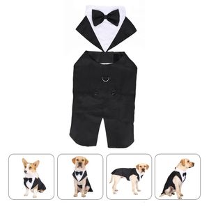Pies pet kombinezon ubrania ubrania ślubne stroje Tuxedo Puppy krawat Koszulki noś elegancki strój zimowy urodziny smoking odzież 240228