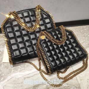 Stella McCartney Falabella Mini Tote Woman Metallic Women Handväska kedja Väska högkvalitativ läder axelväskor plånbok handväska svart liten shoppingväska