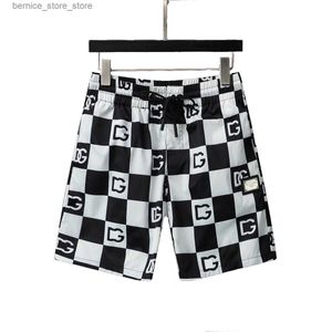 Męskie spodenki nowe męskie spodenki na plażę czarno -białe marka pływania moda swobodne klasyczne bawełniane spodnie dresowe 3xl Q240305