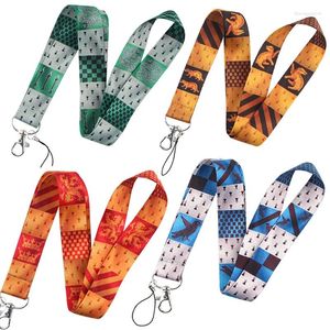 Keychains Green Orange Retro Pattern Lanyards Cool Neck Strap College Style Mobile Phone Keys ID Card Holder DIY Hanging Rope