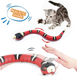 Tricky Snake Cat Toys Interactive Electric Induction Snake Toy Smart Sensing Tease Toys For Cats Game Accessories Pet Supplies 240226