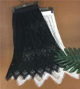 skirt Women Sexy Mesh Lace Sheer Transparent Long Tulle Skirt Ladies Elastic High Waist Black White Midi Skirt Overskirt Petticoat