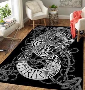 Carpets Viking Dragon Area Rug 3D All Over Printed Nonslip Mat Dining Room Living Soft Bedroom Carpet 029664971