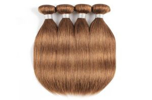 30 Light Golden Brown Straight Human Hair Bundles Brazilian Virgin Hair 34 Bundles 1624 Inch Remy Human Hair Extensions7290527