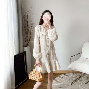 beaturful Xiao Xiangfeng Dress Spring 2023 New Women's French Light Luxury Celebrity Style Long Sleeved White Dress