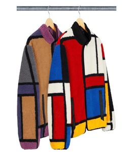 Box Cashmere 2021 Color Blocking Damen Herren Wendejacke Hiphop-Stil Casual Fleecemantel für Winter Herren039 Jacken7358722