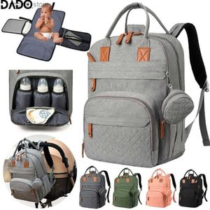 Diaper Bags Diaper Bag Backpack Baby Essentials Travel Tote Multifunction Waterproof with Changing Station Pad Stroller Straps Big for MommyL240305