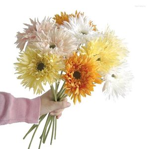 Decorative Flowers 1 PCS Single Stem Silk Flower Artificial Gerbera Daisy Chrysanthemum Home Decor Party Table Gift F700