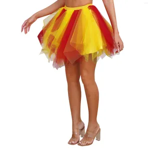 Stage Wear Women Multi-Wayer Tutu spódnica elastyczna mieszana tiul peticoat puszysty podsekcja Halloween czarownice cosplay