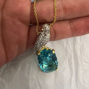 2024 New Style Designer Necklace Jewelry Bird Shaped Blue Green with Diamonds Jewlery Designer for Women