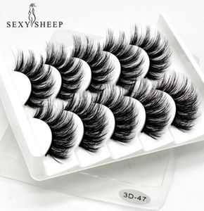 SexySheep 5pairs 3D Mink Hair False Eyelashes NaturalThick Long Eye Lashes Wispy Makeup Beauty Extension Tools4836151