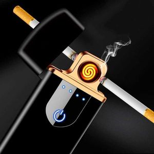 Lighters 2024 New USB Touch Light Charging Light Windproof Light Mens Smoking Tools Gift Smoking Accessories Free Delivery Q240305