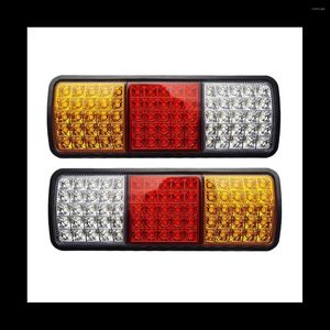 Steering Wheel Covers 2Pcs 12V 75 LED Waterproof Taillights For Truck RV Van Bus Trailer Lights Signal Indicator Brake Stop Reverse