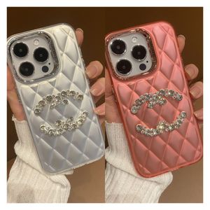 خطاب Glitter Diamond Phone Case for iPhone 15 Promax 14 12 13 Pro Max مصمم فاخر ، Case C Cross Phonecase Women Girls Cover
