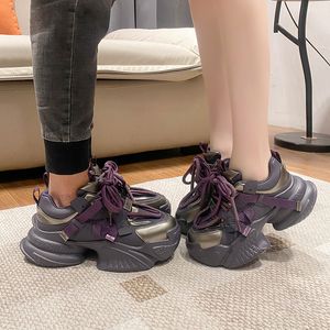 New Fashion Casual Shoes Bread Thick Sole With Inner Height Increase Training Fashion Couple Dad Shoes Lace-Up Celebrity Style Versatile Women Men Size 35-43 AA028