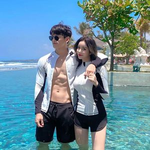 Women's Swimwear Wisuwore Korean Couple Diving Suit Two-piece Sports Jellyfish For Women And Men Snorkeling Surfing Swimsuit Set