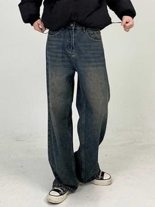 Mężowe spodnie M7 Retro High Street Dżinsowe jeansy dla mężczyzn i kobiet luźne dopasowanie swobodne proste nogi tato mop szerokie nogi spodnie