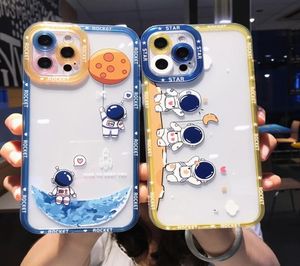 Cases For iPhone 14 13 mini Pro Max 11 12 x xs xr 7 8 plus Case Cartoon Astronaut Clear Phone Case Soft Bumper Cover4973142