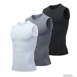 Colete esportivo masculino de secagem rápida de alta elasticidade roupas justas roupas de fitness basquete corrida treinamento sem mangas camiseta absorvente de suor