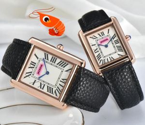 Couple quartz fashion men women watch 34MM 28MM auto date square roman tank dial clock Business and Casual Crystal Mirror chain bracelet elegant wristwatch gifts