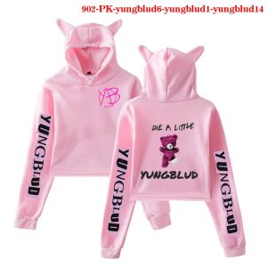 Sweatshirts Hip Hop Singer Yungblud Black Hearts Club Printed Hoodies Women Fashion Sweatshirt 2020 New Cat Ears Tops For Girls Autumn Cloth