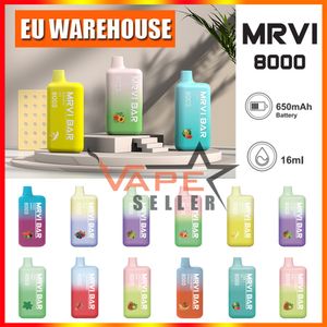 EU Warehouse Original Puff 8000 MRVI BAR 8K Puffs Disposable Vape E Cigarette With 16ml Pod Rechargeable 650mAh Battery Shisha Pen VS BOU VOZOL