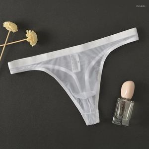 Women's Panties Transparent G-strings Men See Through Ultra-thin Breathable Underwear Male Gauze Thongs Underpants Sexy Low Waist Erotic