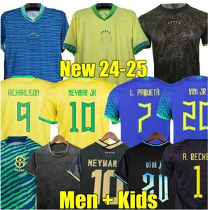 2024 205 Brasile maglie da calcio maglia da calcio BraziLS CASEMIRO VINI JR RICHARLISON 23 24 25 Carlos Romario Ronaldinho camisa de futebol RIVALDO camicie da uomo Kit per bambini