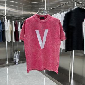 Tvätta för att göra den gamla designen tidvattenström lyxiga män lösa runda bomulls kort ärm t-shirt män mode högkvalitativ topp