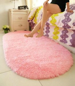 Owalny miękki puszysty sztuczny futra owczarek dywaniki białe sztuczne futro łóżko Rugnordic Red Center salon dywan sypialnia podłoga18496904