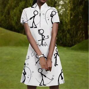 Vestidos de golfe vestido feminino absorção de umidade secagem rápida alta elástica vestido esportivo moda senhoras roupas de golfe roupas esportivas tênis