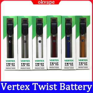 Vertex Twist Vorwärmbatterie, einstellbare Spannung, 380 mAh, Blister-USB-Ladegerät-Kits für 510-Gewinde-E-Zigaretten, Vape-Stift
