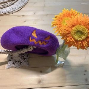 Berets Erwachsene Baskenmütze Hut Kappe Für Männer Frauen Herbst Winter Warme Lustige Halloween Kürbis Party Dress Up Hüte Und Kappen pografie Requisiten