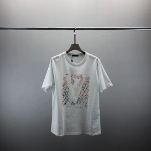 T-shirty Mężczyźni Designer Biała koszulka swobodna moda luźna krótka koszulka mężczyźni kobiety ubrania uliczne Q25