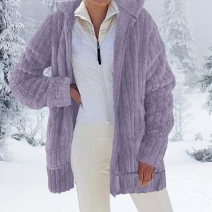 Jackets Plus Size Winter Coat Women Faux Fur Cardigan Jacket for Women Warm Thicken Zip Up Teddy Coat Ladies Fuzzy Outwear Chaquetas