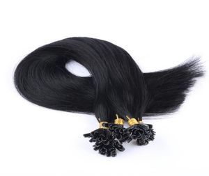 Whole popular prebonded human hair U tip hair 05gstrand 200strandslot black color 1 1B nail tip human hair exntension4274458