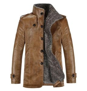 Men039s Fur Faux Mandylandy Winter Male Stand Collar Thickening And Wool Windbreak Waterproof Lether Jackets Leather Coat Men6155540