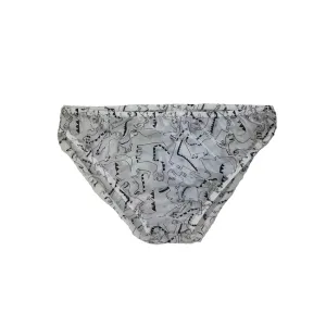 Badkläder Langkee Haian Plastic Bikini Trosies TPU Underwear Black Cartoon Mönster