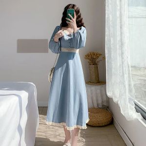 Vestidos para mulheres 2023 midi formatura mulher vestido de manga longa rendas roupas primavera novas características de y2k oferta quente frete grátis x