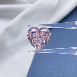 Pietre preziose sciolte a forma di cuore taglio schiacciato diamante ad alto tenore di carbonio ziconia cubica per la creazione di gioielli