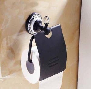 Diamond Deco Oil Rubbed Bronze Toilet Paper Holder Waterproof Cover Ceramic Base3489145